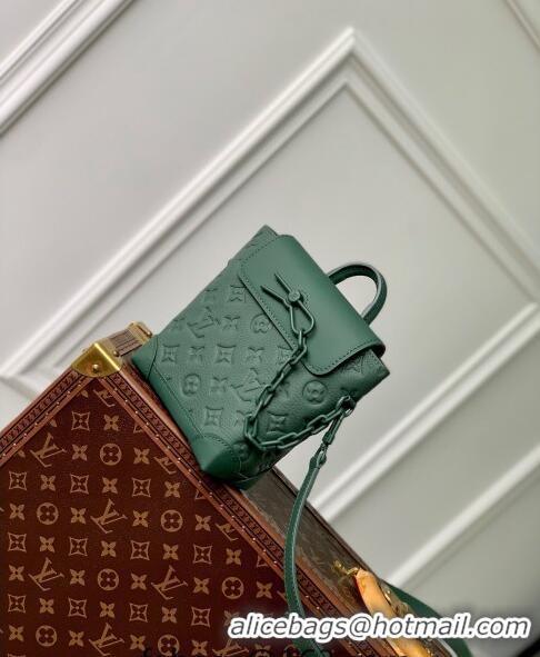 Top Quality Louis Vuitton Nano Steamer Mini Bag in Forest Green Taurillon Monogram Leather M83052 2024