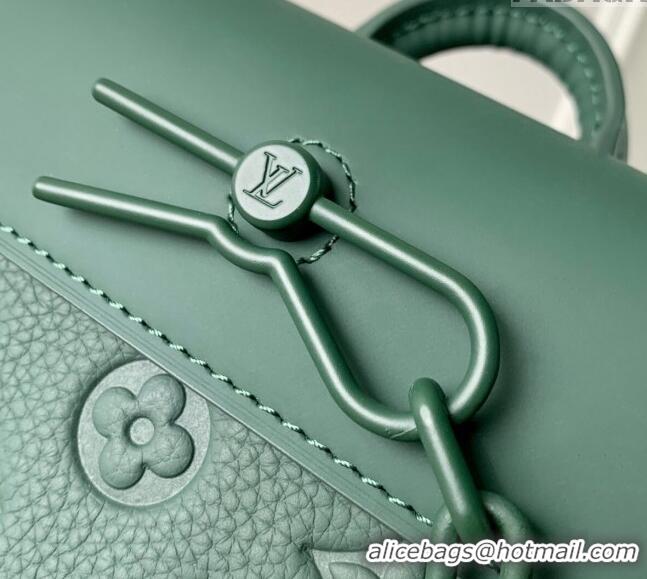 Top Quality Louis Vuitton Nano Steamer Mini Bag in Forest Green Taurillon Monogram Leather M83052 2024