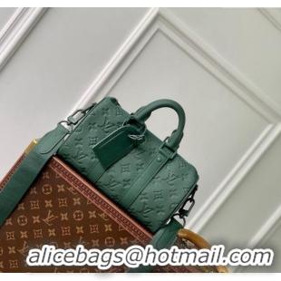 Well Crafted Louis Vuitton Keepall Bandoulière 25 bag in Forest Green Taurillon Monogram Leather M24432 2024