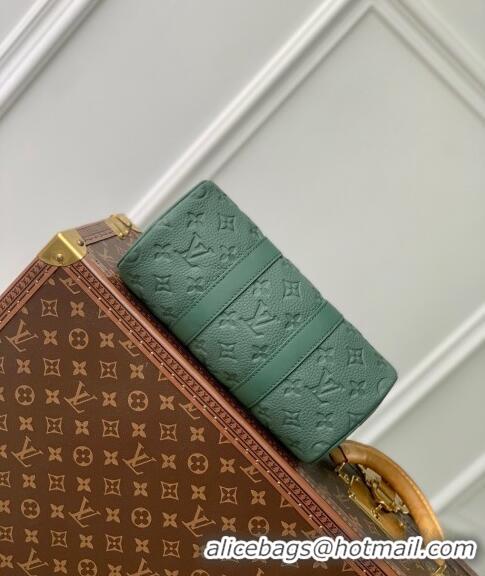 Well Crafted Louis Vuitton Keepall Bandoulière 25 bag in Forest Green Taurillon Monogram Leather M24432 2024