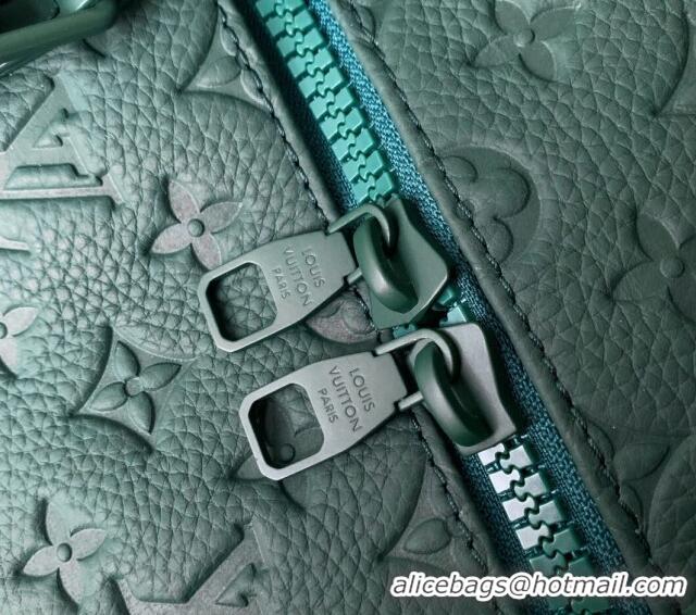 Famous Brand Louis Vuitton Keepall Bandoulière 50 Travel bag in Forest Green Taurillon Monogram Leather M24440 2024