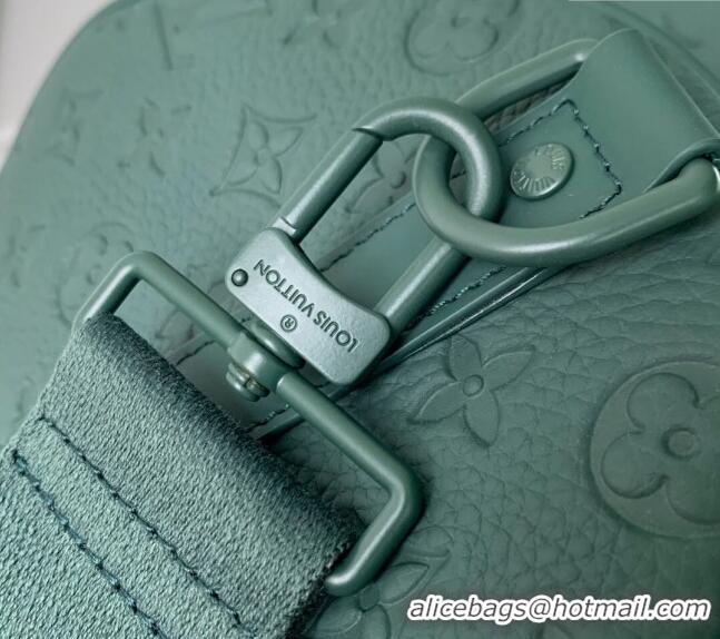 Famous Brand Louis Vuitton Keepall Bandoulière 50 Travel bag in Forest Green Taurillon Monogram Leather M24440 2024