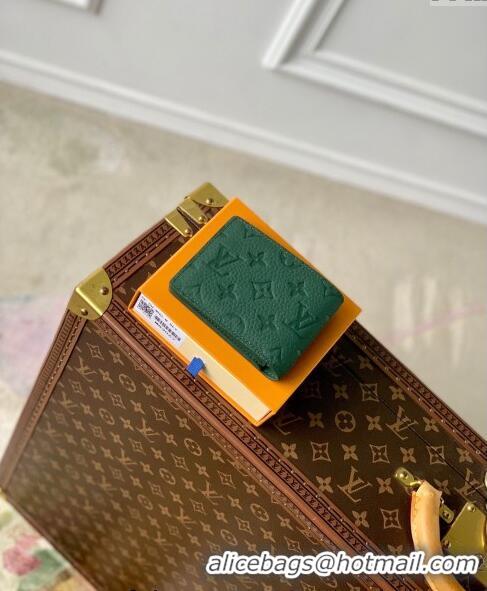 Top Quality Louis Vuitton Multiple Wallet in Forest Green Taurillon Monogram Leather M83055 2024