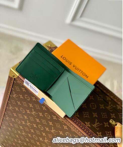 Top Quality Louis Vuitton Multiple Wallet in Forest Green Taurillon Monogram Leather M83055 2024