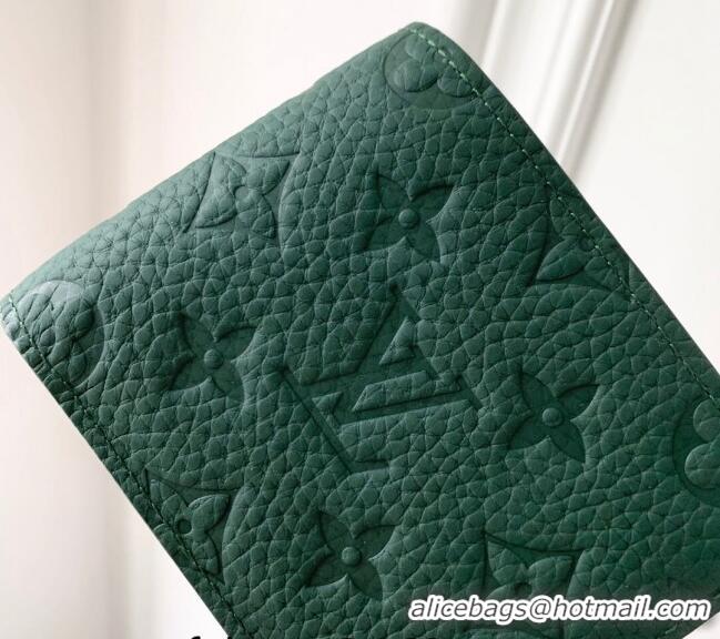 Top Quality Louis Vuitton Multiple Wallet in Forest Green Taurillon Monogram Leather M83055 2024