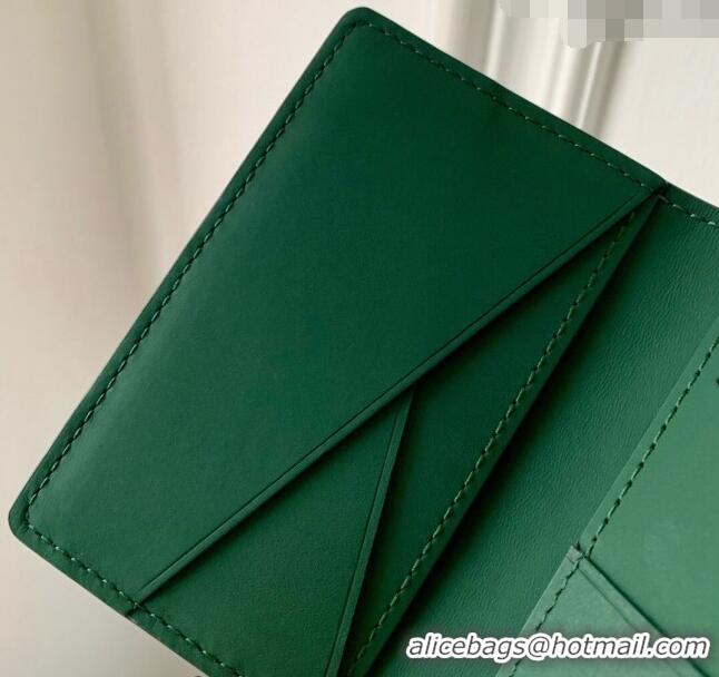 Classic Grade Louis Vuitton Pocket Organizer Wallet in Forest Green Taurillon Monogram Leather M83067 2024