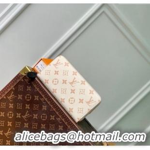 Top Grade Louis Vuitton Zippy Wallet in Monogram Dune Canvas M83093 Cream White 2024