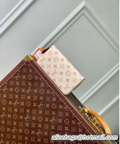 Top Grade Louis Vuitton Zippy Wallet in Monogram Dune Canvas M83093 Cream White 2024