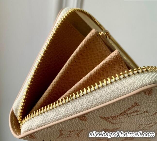 Top Grade Louis Vuitton Zippy Wallet in Monogram Dune Canvas M83093 Cream White 2024