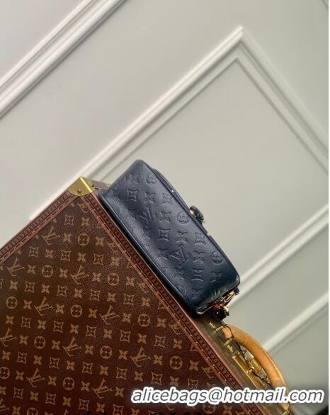 Low Cost Louis Vuitton Diane Shoulder Bag in Monogram Empreinte Leather M47161 Navy Blue/Cream White 2024