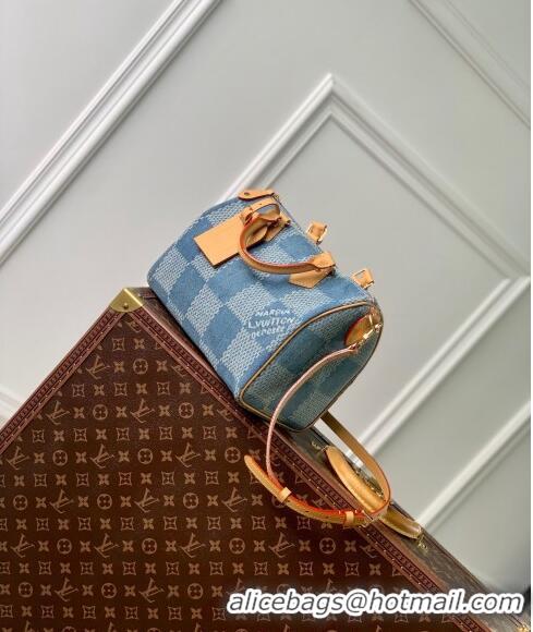 Top Grade Louis Vuitton Speedy 25 Bandoulière bag in Blue Damier Denim 3D Canvas N40700 2024