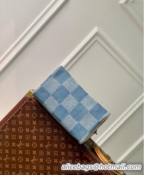 Top Grade Louis Vuitton Speedy 25 Bandoulière bag in Blue Damier Denim 3D Canvas N40700 2024