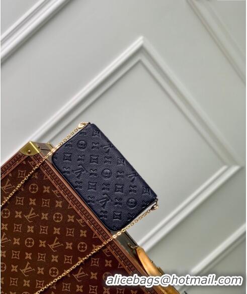 Best Price Louis Vuitton Félicie Pochette Mini bag in Navy Blue Monogram Empreinte Lether M83589 2024