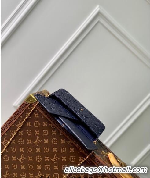 Best Price Louis Vuitton Félicie Pochette Mini bag in Navy Blue Monogram Empreinte Lether M83589 2024