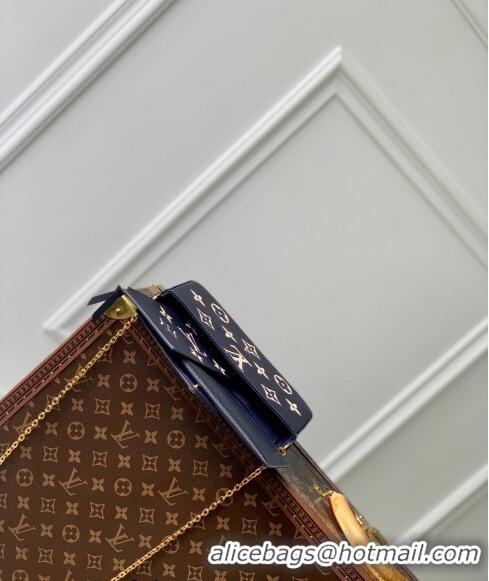 Fashion Discount Louis Vuitton Félicie Pochette Mini bag in Navy Blue Monogram Empreinte Lether M83589 Blue/Cream White 