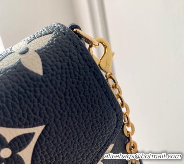 Fashion Discount Louis Vuitton Félicie Pochette Mini bag in Navy Blue Monogram Empreinte Lether M83589 Blue/Cream White 