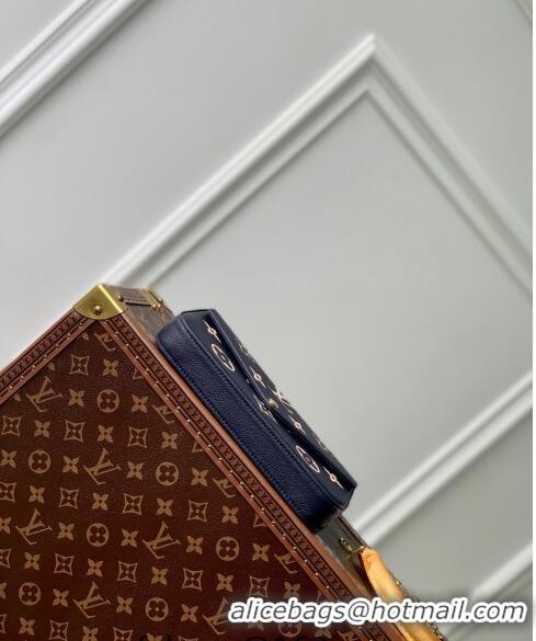 Fashion Discount Louis Vuitton Félicie Pochette Mini bag in Navy Blue Monogram Empreinte Lether M83589 Blue/Cream White 