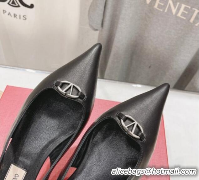 Purchase Valentino The Bold Edition VLogo Calfskin Slingback Ballerinas Black 429161