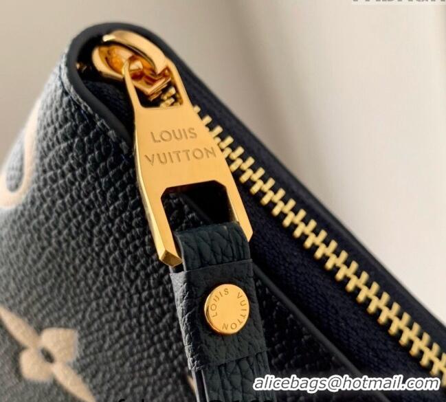 Inexpensive Louis Vuitton Zippy Wallet Wallet bag in Monogram Empreinte Lether M61864 Navy Blue /Cream White 2024