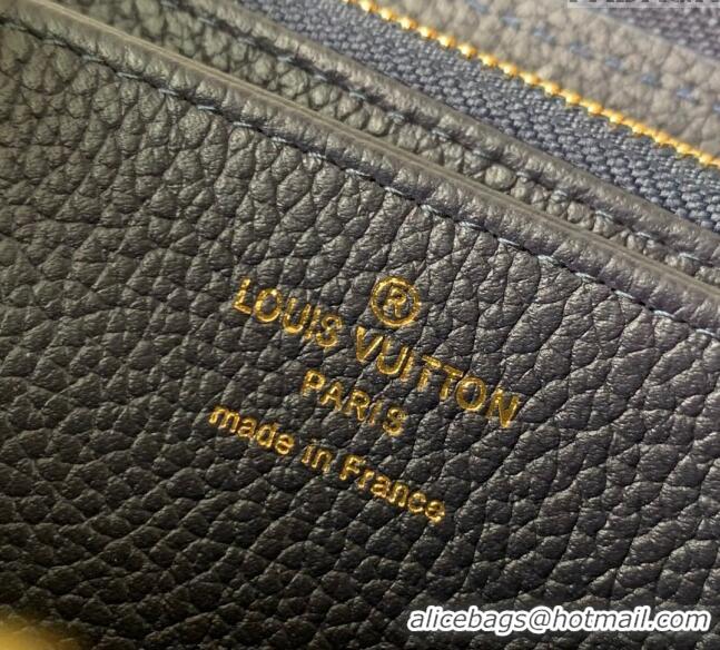 Inexpensive Louis Vuitton Zippy Wallet Wallet bag in Monogram Empreinte Lether M61864 Navy Blue /Cream White 2024