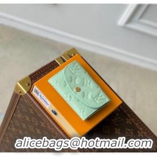 Famous Brand Louis Vuitton Rosalie Coin Purse Wallet in Monogram Empreinte Leather M82930 Matcha Green 2024