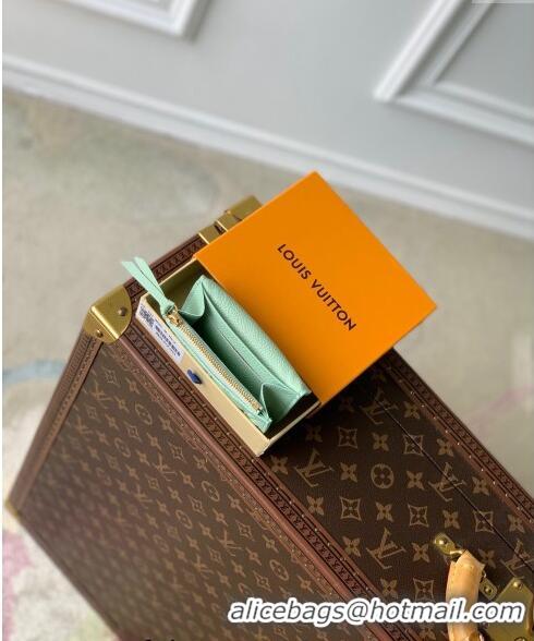 Famous Brand Louis Vuitton Rosalie Coin Purse Wallet in Monogram Empreinte Leather M82930 Matcha Green 2024