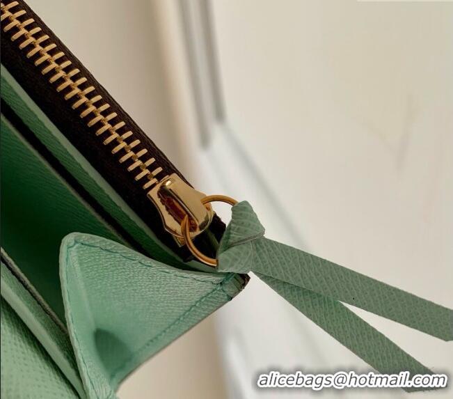 Famous Brand Louis Vuitton Rosalie Coin Purse Wallet in Monogram Empreinte Leather M82930 Matcha Green 2024