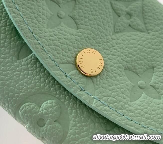 Famous Brand Louis Vuitton Rosalie Coin Purse Wallet in Monogram Empreinte Leather M82930 Matcha Green 2024