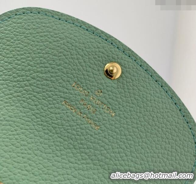 Famous Brand Louis Vuitton Rosalie Coin Purse Wallet in Monogram Empreinte Leather M82930 Matcha Green 2024