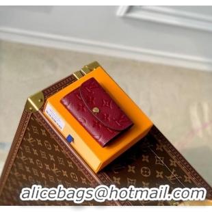 Good Quality Louis Vuitton Rosalie Coin Purse Wallet in Monogram Empreinte Leather M82927 Burgundy 2024