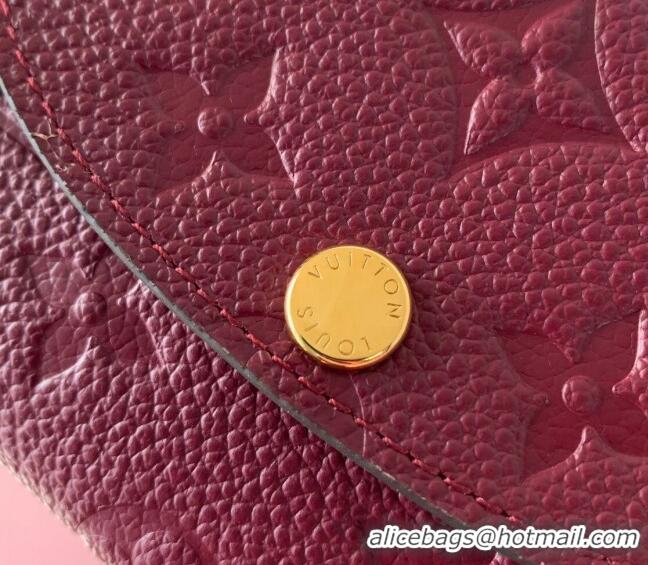 Good Quality Louis Vuitton Rosalie Coin Purse Wallet in Monogram Empreinte Leather M82927 Burgundy 2024