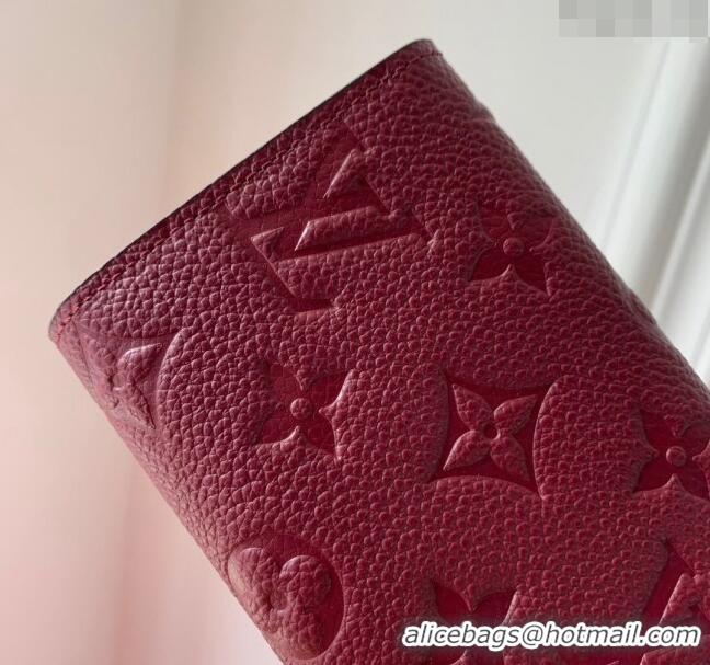 Good Quality Louis Vuitton Rosalie Coin Purse Wallet in Monogram Empreinte Leather M82927 Burgundy 2024