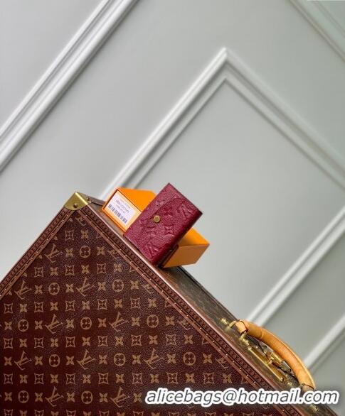 Good Quality Louis Vuitton Rosalie Coin Purse Wallet in Monogram Empreinte Leather M82927 Burgundy 2024