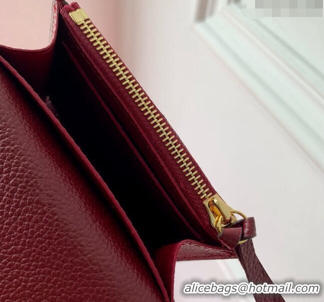 Good Quality Louis Vuitton Rosalie Coin Purse Wallet in Monogram Empreinte Leather M82927 Burgundy 2024