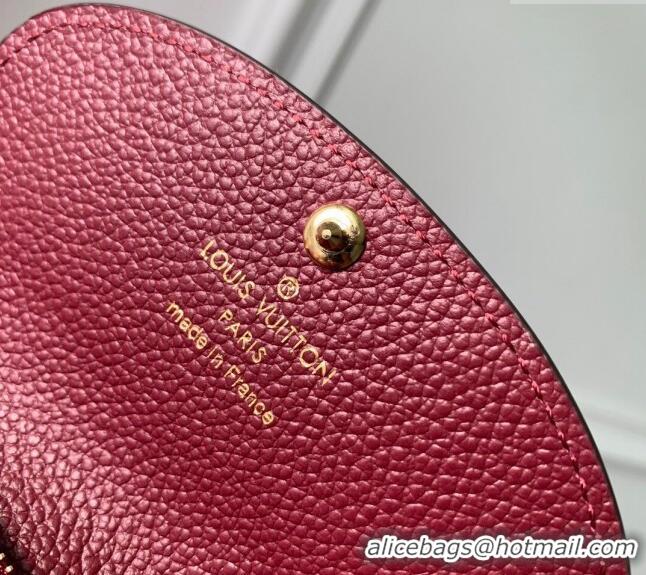 Good Quality Louis Vuitton Rosalie Coin Purse Wallet in Monogram Empreinte Leather M82927 Burgundy 2024