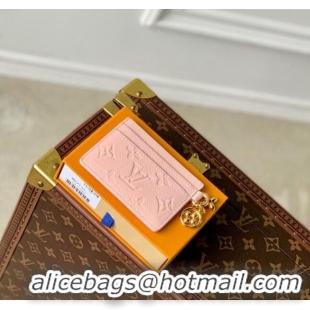 New Style Louis Vuitton LV Charms Card Holder Monogram Empreinte Leather M83562 Opale Pink 2024