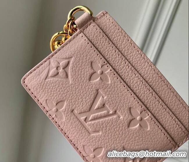 New Style Louis Vuitton LV Charms Card Holder Monogram Empreinte Leather M83562 Opale Pink 2024