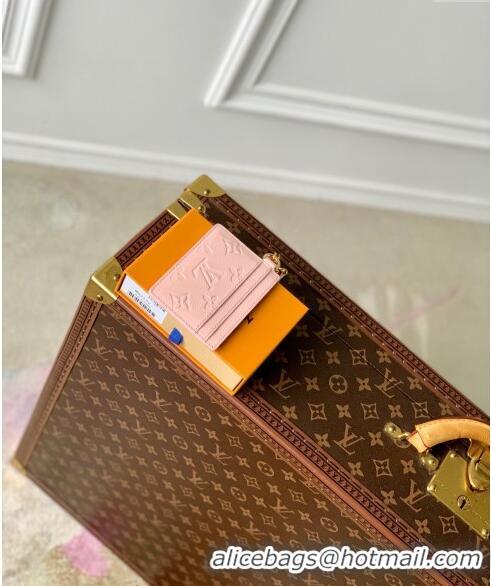 New Style Louis Vuitton LV Charms Card Holder Monogram Empreinte Leather M83562 Opale Pink 2024