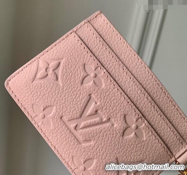 New Style Louis Vuitton LV Charms Card Holder Monogram Empreinte Leather M83562 Opale Pink 2024