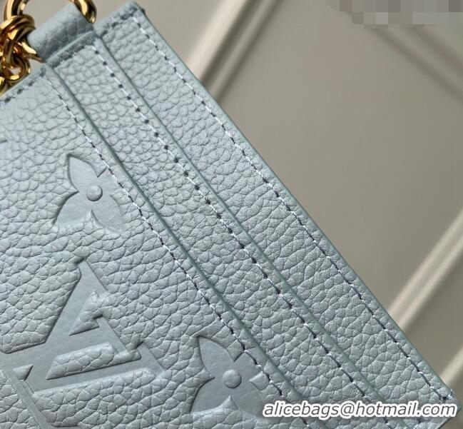 Inexpensive Louis Vuitton LV Charms Card Holder Monogram Empreinte Leather Olympe Blue M83585 2024