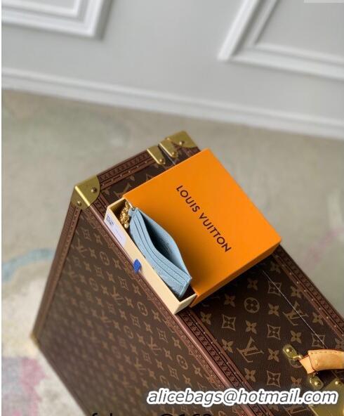 Inexpensive Louis Vuitton LV Charms Card Holder Monogram Empreinte Leather Olympe Blue M83585 2024