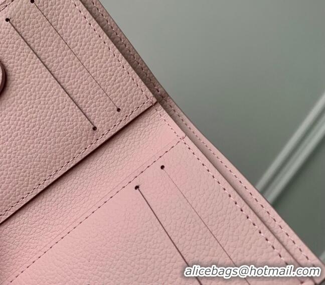 Famous Brand Louis Vuitton Lisa Wallet in Monogram Empreinte Leather M83569 Opale Pink 2024