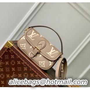 Top Grade Louis Vuitton Nano Diane Mini bag in Monogram Empreinte Leather M83300 Tourterelle Beige/Cream White 2024