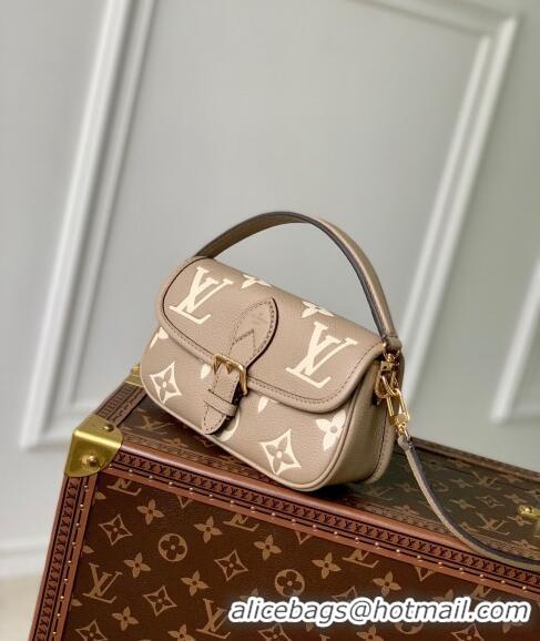 Top Grade Louis Vuitton Nano Diane Mini bag in Monogram Empreinte Leather M83300 Tourterelle Beige/Cream White 2024