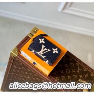 Unique Style Louis Vuitton Zippy Coin Purse Wallet in Bicolor Monogram Empreinte Leather M83606 Navy Blue /Cream White 2