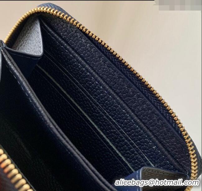 Unique Style Louis Vuitton Zippy Coin Purse Wallet in Bicolor Monogram Empreinte Leather M83606 Navy Blue /Cream White 2