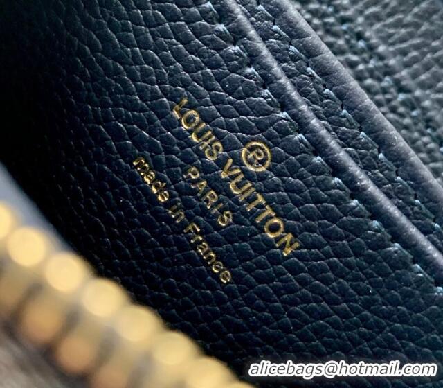 Unique Style Louis Vuitton Zippy Coin Purse Wallet in Bicolor Monogram Empreinte Leather M83606 Navy Blue /Cream White 2