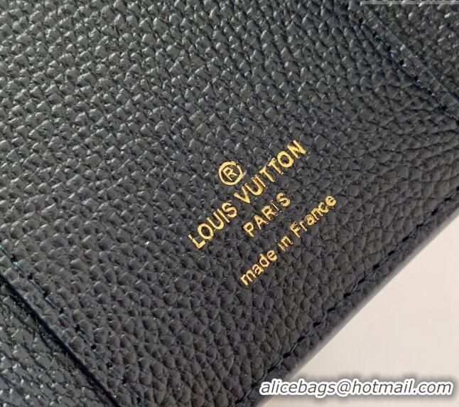 Famous Brand Louis Vuitton Victorine Wallet in Bicolor Monogram Empreinte Leather M80968 Navy Blue /Cream White 2024