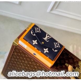 Top Quality Louis Vuitton Sarah Wallet in Bicolor Monogram Empreinte Leather M81049 Navy Blue /Cream White 2024