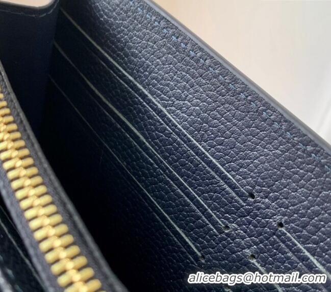 Top Quality Louis Vuitton Sarah Wallet in Bicolor Monogram Empreinte Leather M81049 Navy Blue /Cream White 2024